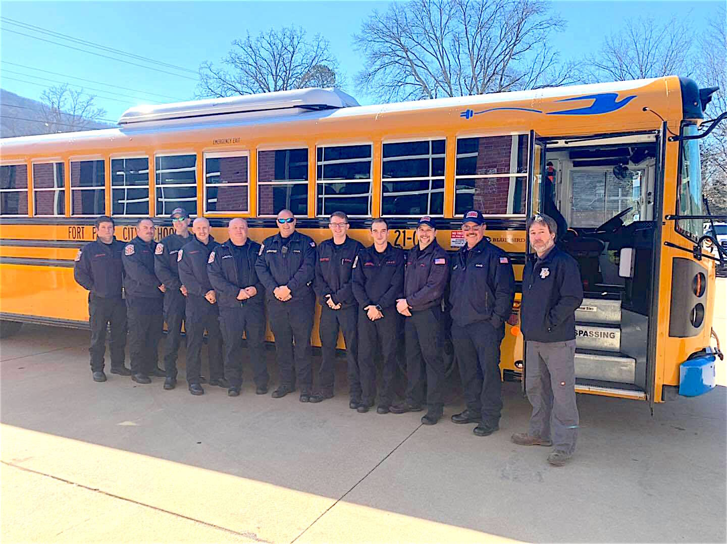 Fire department inspects new electric buses